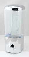 Wall-mounted manual press soap dispenser, hotel bathroom hand sanitizer and body wash box, transparent non-punching soap dispenser details Picture